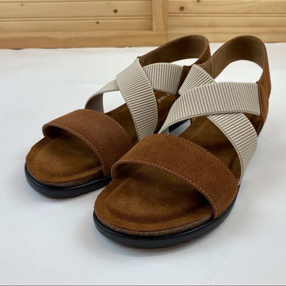 David Tate Sandals NIB Tan Brown & Cream Suede size 10.5M 10.5 10 1/2 NWT - Picture 3 of 11